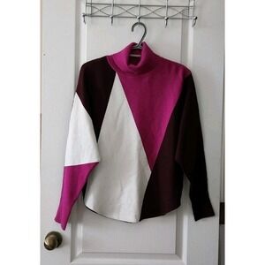 Aaeda color-block turtleneck Women's‎ sweater Pullover Long Sleeve Rayon Size S